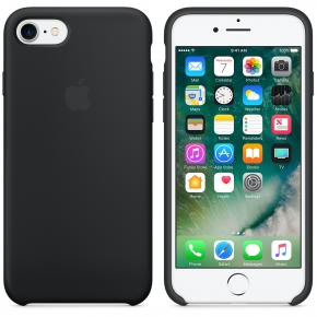 Силиконовый чехол для iPhone 7, чёрный цвет
